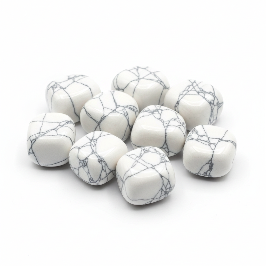 pietra burattata howlite bianca naturale