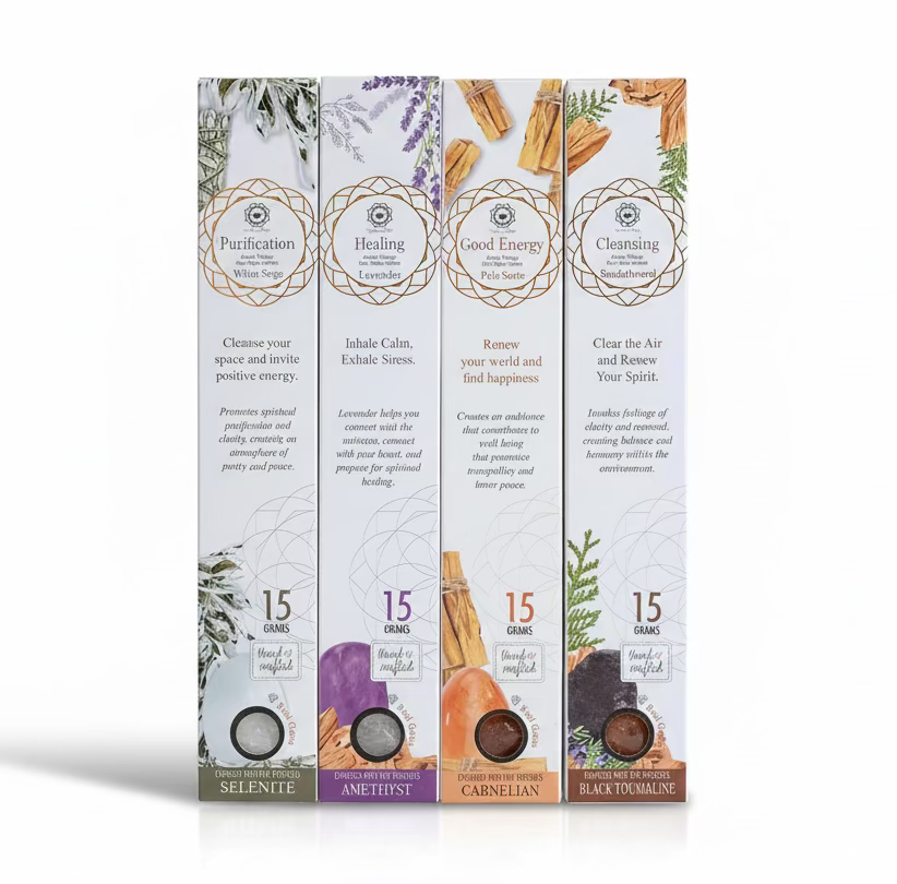 Incenso Naturale con Pietra – Aromaterapia & Energia per Casa e Meditazione